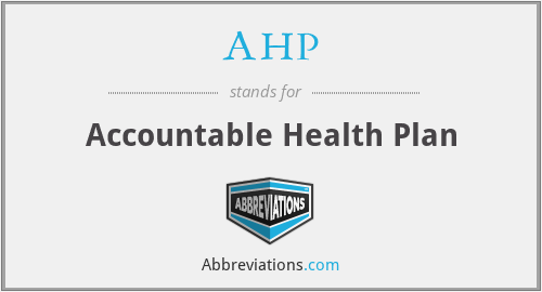 AHP - Accountable Health Plan