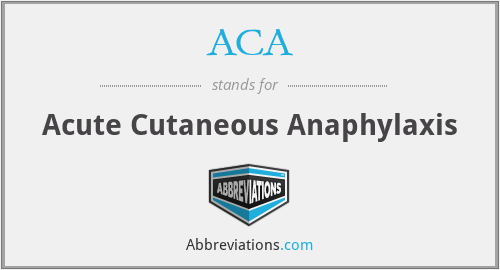 ACA - Acute Cutaneous Anaphylaxis