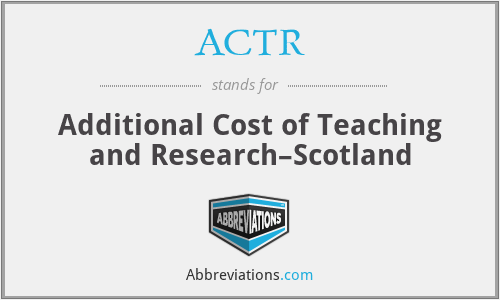 ACTR - Additional Cost of Teaching and Research–Scotland