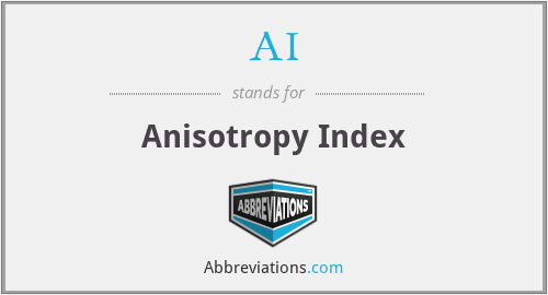 AI - Anisotropy Index