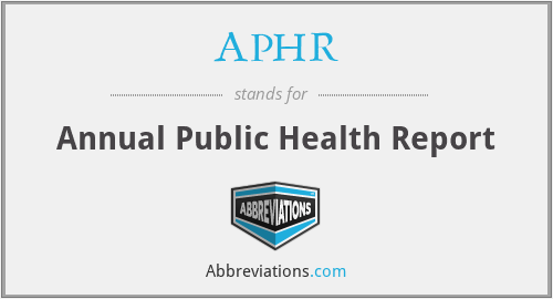 APHR - Annual Public Health Report