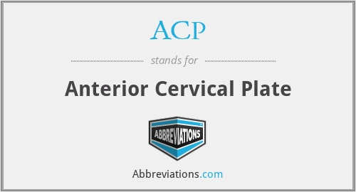 ACP - Anterior Cervical Plate