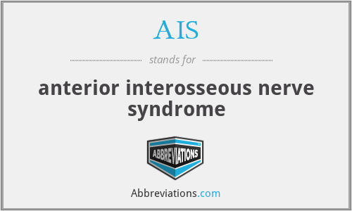 AIS - anterior interosseous nerve syndrome