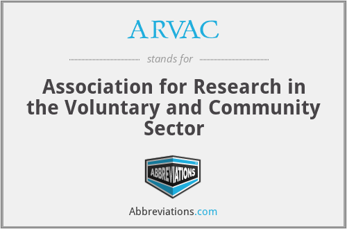 ARVAC - Association for Research in the Voluntary and Community Sector