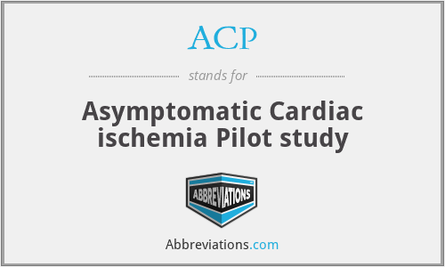 ACP - Asymptomatic Cardiac ischemia Pilot study