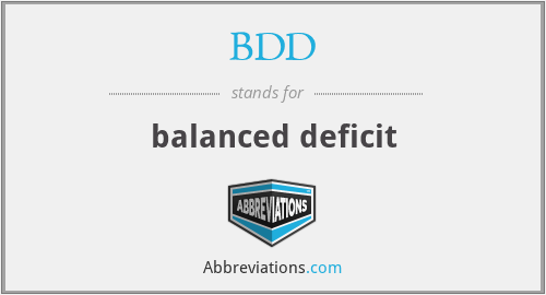 BDD - balanced deficit