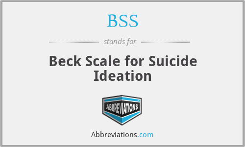 BSS - Beck Scale for Suicide Ideation