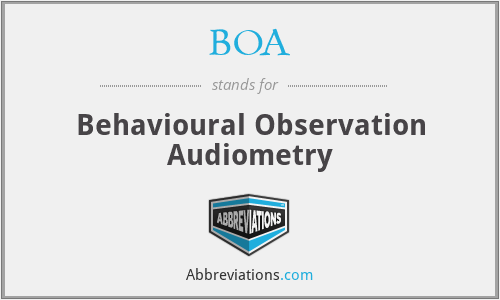 BOA - Behavioural Observation Audiometry