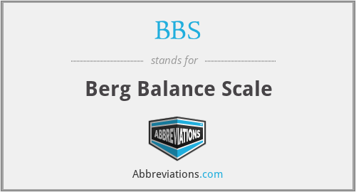 BBS - Berg Balance Scale