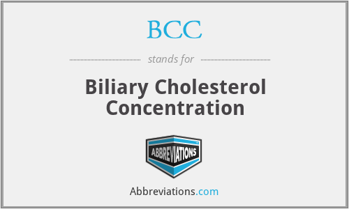 BCC - Biliary Cholesterol Concentration