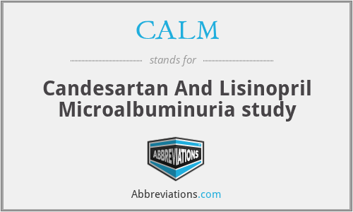 CALM - Candesartan And Lisinopril Microalbuminuria study