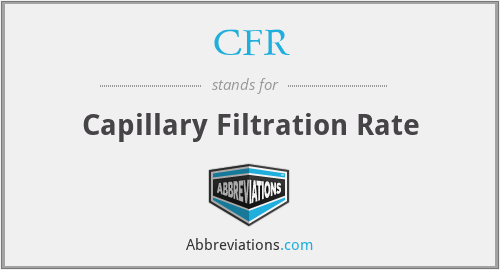 CFR - Capillary Filtration Rate