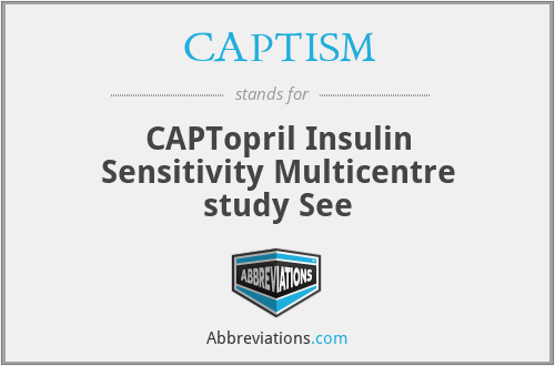 CAPTISM - CAPTopril Insulin Sensitivity Multicentre study See