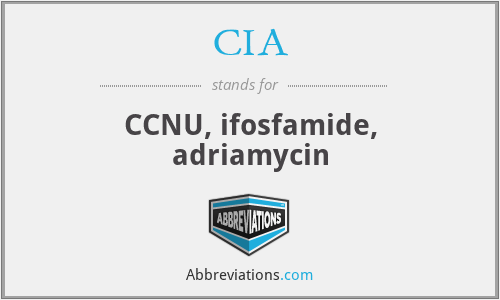 CIA - CCNU, ifosfamide, adriamycin