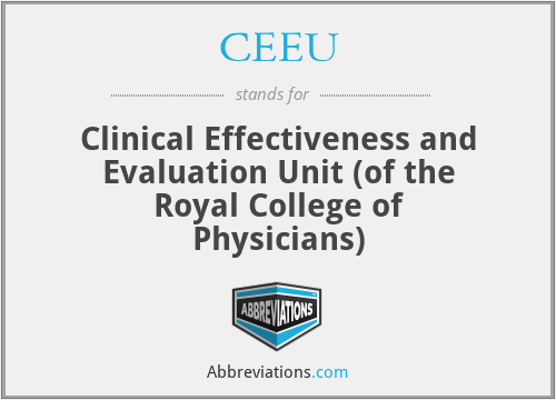 CEEU - Clinical Effectiveness and Evaluation Unit (of the Royal College of Physicians)