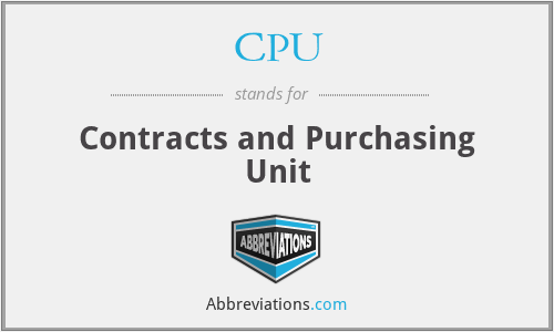 CPU - Contracts and Purchasing Unit