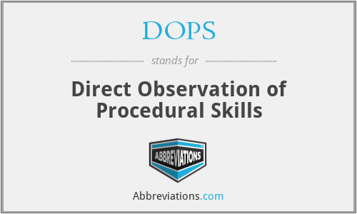 DOPS - Direct Observation of Procedural Skills