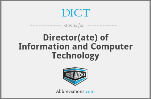 DICT - Director(ate) of Information and Computer Technology