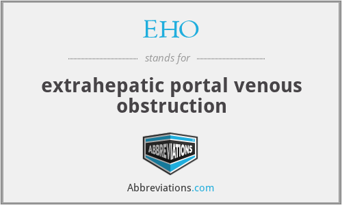 EHO - extrahepatic portal venous obstruction