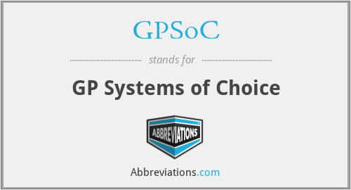 GPSoC - GP Systems of Choice