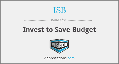 ISB - Invest to Save Budget