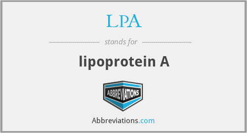 LPA - lipoprotein A