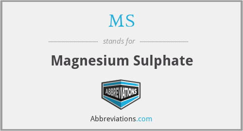 MS - Magnesium Sulphate