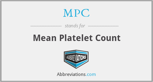 MPC - Mean Platelet Count