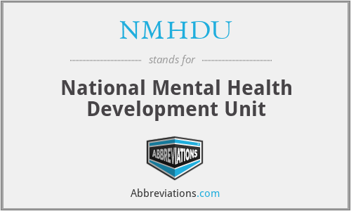 NMHDU - National Mental Health Development Unit