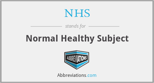 NHS - Normal Healthy Subject