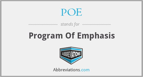 POE - Program Of Emphasis