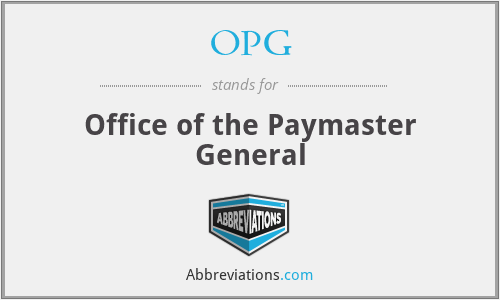 OPG - Office of the Paymaster General