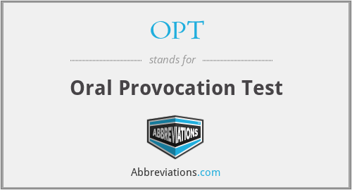 OPT - Oral Provocation Test