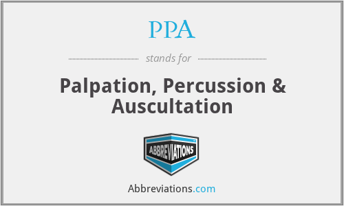 PPA - Palpation, Percussion & Auscultation