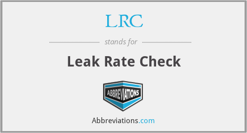 LRC - Leak Rate Check