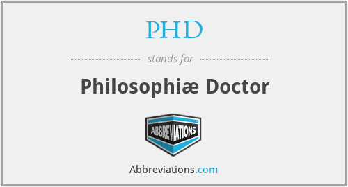 PHD - Philosophiæ Doctor
