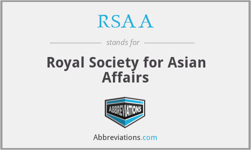 RSAA - Royal Society for Asian Affairs