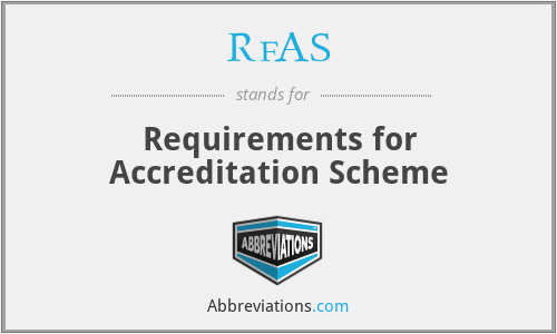 RfAS - Requirements for Accreditation Scheme