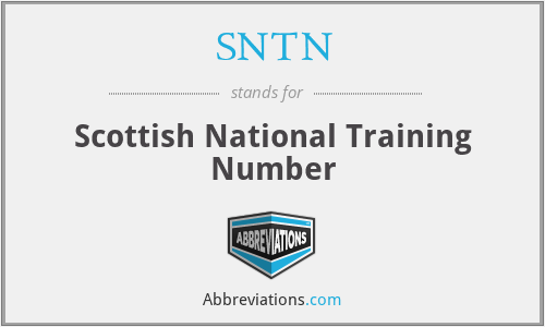 SNTN - Scottish National Training Number