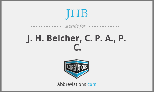 JHB - J. H. Belcher, C. P. A., P. C.