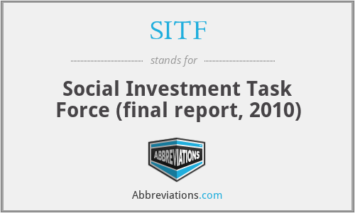 SITF - Social Investment Task Force (final report, 2010)