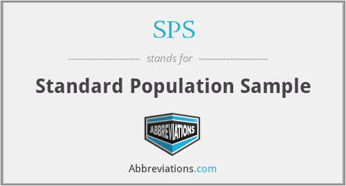 SPS - Standard Population Sample