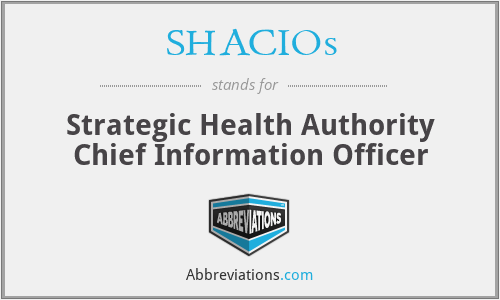 SHACIOs - Strategic Health Authority Chief Information Officer