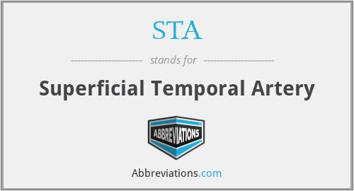 STA - Superficial Temporal Artery