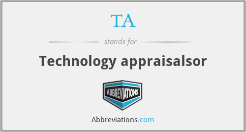 TA - Technology appraisalsor