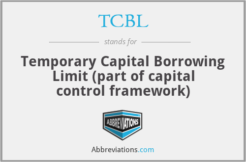 TCBL - Temporary Capital Borrowing Limit (part of capital control framework)