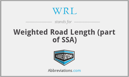 WRL - Weighted Road Length (part of SSA)
