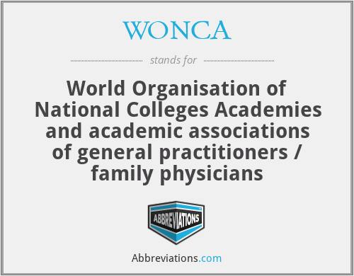 WONCA - World Organisation of National Colleges Academies and academic associations of general practitioners / family physicians
