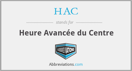 HAC - Heure Avancée du Centre