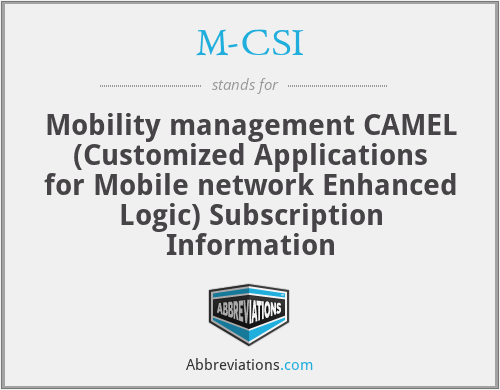 M-CSI - Mobility management CAMEL (Customized Applications for Mobile network Enhanced Logic) Subscription Information